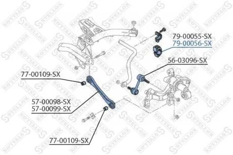 Втулка стабілізатора заднього D-20.7mm Audi A3, VW Golf/Passat всі 03&gt; STELLOX 7900056SX