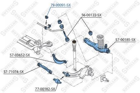 Втулка тяги стабілізатора заднього Ford Focus 1.4-2.0/1.8TDDi 98&gt; STELLOX 7900091SX
