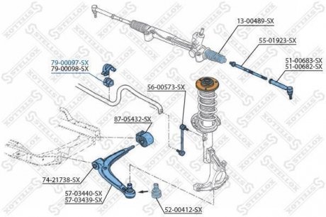 Втулка стабілізатора Fiat Croma, Opel Signum, Vectra C SAAB 9-3 03- STELLOX 79-00097-SX