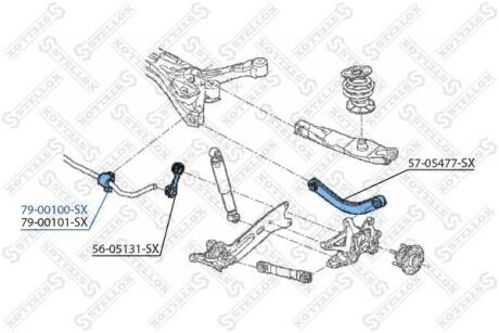 Втулка стабілізатора заднього D-17mm Opel Vectra 1.6-3.2/1.9CDTi-2.2DTi 02&gt; STELLOX 7900100SX