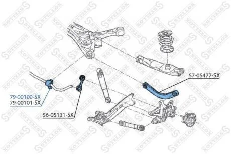 Втулка стабілізатора заднього D-17mm Opel Vectra 1.6-3.2/1.9CDTi-2.2DTi 02&gt; STELLOX 7900100SX