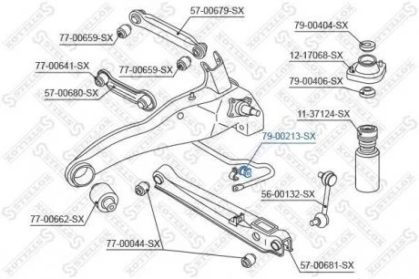 Втулка стабилизатора заднего Mitsubishi Lancer X 08- STELLOX 79-00213-SX