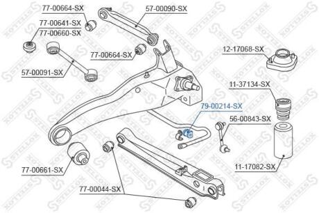 Втулка стабілізатора заднього D-15mm Mitsubishi Lancer CS 2000-2009 р.в STELLOX 7900214SX (фото 1)
