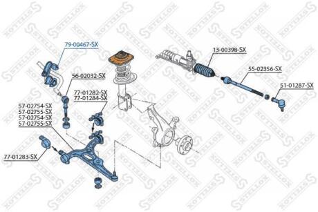 Втулка стабілізатора переднього D-23mm Suzuki SX4 RW415/RW416/RW419/RW420 06-13 STELLOX 7900467SX (фото 1)
