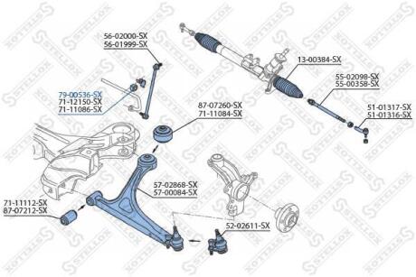 Втулка стабілізатора переднього D-19мм Audi A3 1.6/1.8T/1.9TDi 96-00р STELLOX 7900536SX