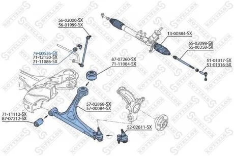 Втулка стабілізатора переднього D-19мм Audi A3 1.6/1.8T/1.9TDi 96-00р STELLOX 7900536SX