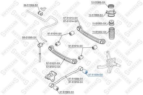Сайлентблок заднього поздовжнього важеля Hyundai Accent всі 99 STELLOX 8751009SX