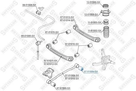 Сайлентблок заднього поздовжнього важеля Hyundai Accent всі 99 STELLOX 8751009SX