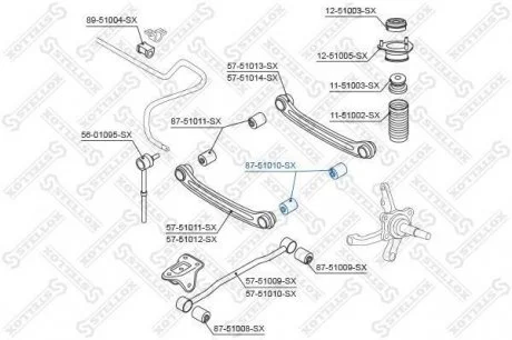 С/блок заднього поперечного важеля зовн. Hyundai Accent II 1.3-1.6 00-05 STELLOX 87-51010-SX (фото 1)
