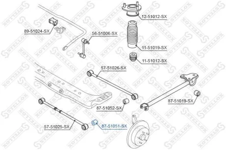 Сайлентблок заднього важеля Tucson Sportage 05~ Matrix STELLOX 8751051SX (фото 1)