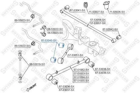 Сайлентблок заднього поздовжнього важеля (верхнього) Sorento STELLOX 8753040SX