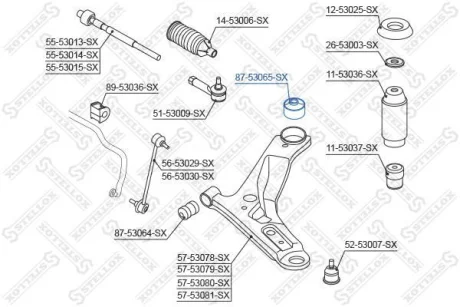 Сайлентблок переднього важеля (задній) Picanto STELLOX 8753065SX