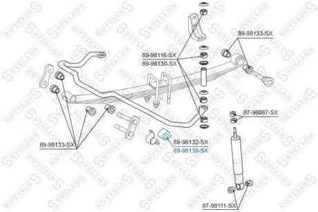 Втулка стабілізатора підвіски Toyota Land Cruiser ##J80/#ZJ7# 90/Hi-Ace 82-88 STELLOX 8998139SX (фото 1)