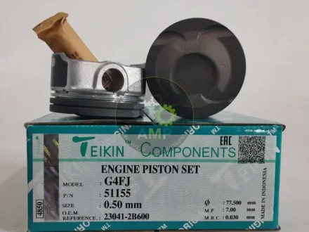 Поршень ДВС 0.5 (4шт.+пальцы) Hyundai G4FJ 1.6 DOHC GDI Tucson (13-), Solaris 1.6 (-10), Veloster (11-) TEIKIN 51155-050