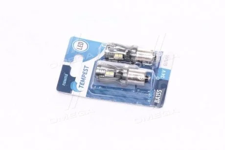 Лампа LED указателей поворотов и стоп-сигналов 24V BA15S 14SMD WHITE&lt;&gt; TEMPEST Tmp-LX16-S25-24 (фото 1)
