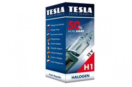 Автомобильная лампа: 12 [В] H1 55W цоколь P14,5s +50% света TESLA B30101 (фото 1)