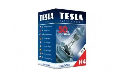Автомобільна лампа: 12 [В] H4 60/55W цоколь P43t +50% світла TESLA B30401
