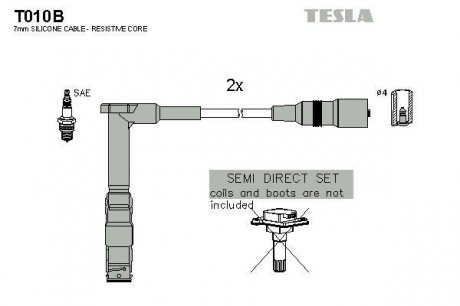 Комплект проводов зажигания TESLA T010B (фото 1)