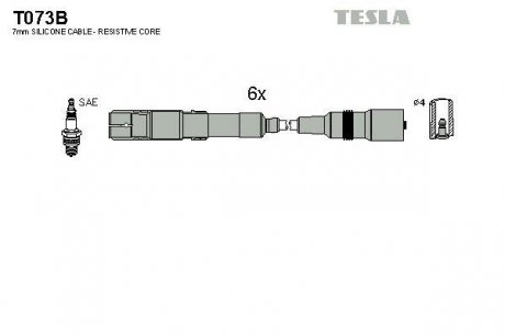 Комплект дротів запалювання TESLA T073B (фото 1)