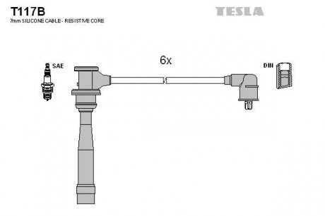 Кабель запалювання, к-кт Hyundai TESLA T117B