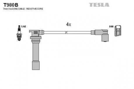 Провод В/В Mazda 323 1.5 94- TESLA T980B
