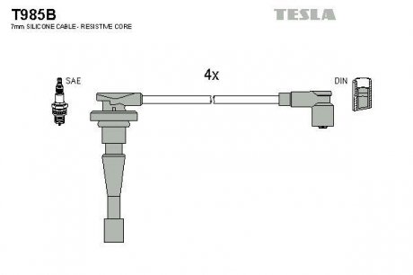 В/в провода Honda C-RV 1.6/2.0 95- TESLA T985B