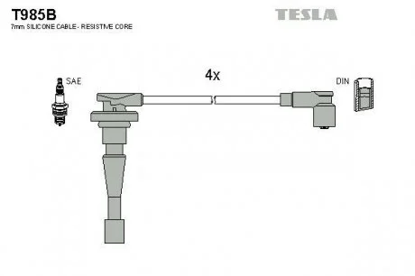 В/в провода Honda C-RV 1.6/2.0 95- TESLA T985B