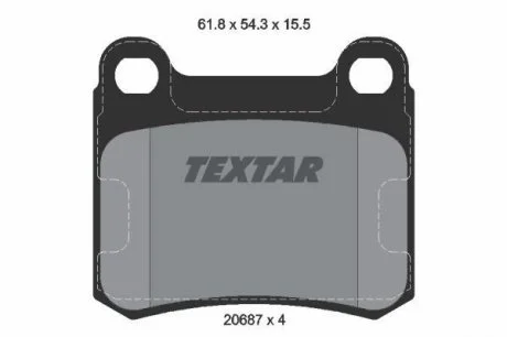 Комплект колодок тормозных дисковых тормозов (4шт) TEXTAR 2068701