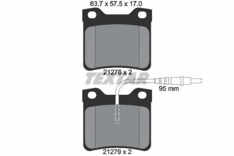 PEUGEOT Тормозные колодки задн.дисковые с датчиками 605/VITO TEXTAR 2127801 (фото 1)