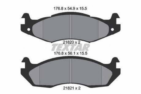 Комплект гальмівних колодок, дискове гальмо TEXTAR 2182001 (фото 1)