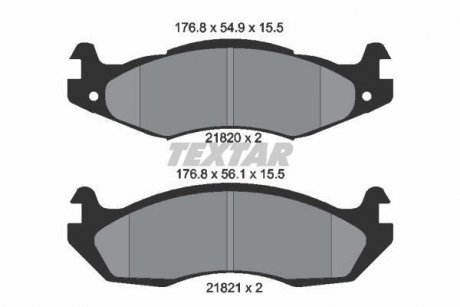 Комплект гальмівних колодок, дискове гальмо TEXTAR 2182001