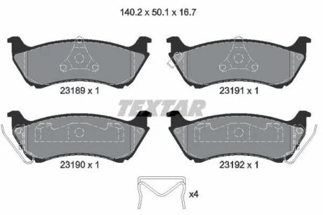 Колодки тормозные TEXTAR 2318902