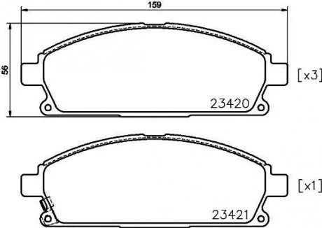 Колодки тормозные INFINITI/NISSAN Q45/Presage F 97-09 TEXTAR 2342006