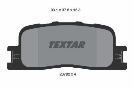 Комплект колодок тормозных дисковых тормозов TEXTAR 2370201
