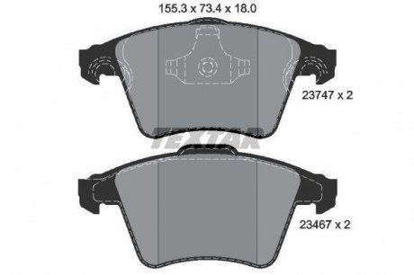 Гальмівні колодки до дисків VW MULTIVAN V (7HM, 7HN, 7HF, 7EF, 7EM, 7EN) TEXTAR 2374701 (фото 1)