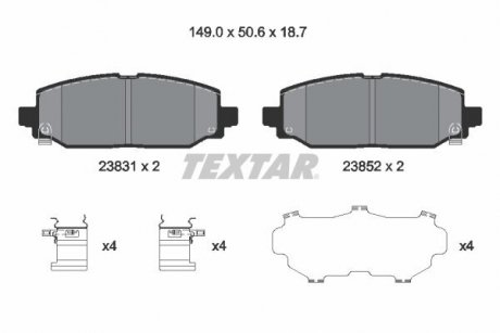 Комплект колодок гальмівних TEXTAR 2383101 (фото 1)