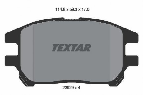 Комплект тормозных колодок, дисковый тормоз TEXTAR 2392901 (фото 1)
