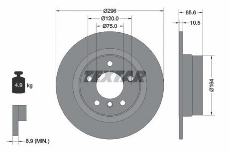 Гальмівний диск TEXTAR 92133103 (фото 1)