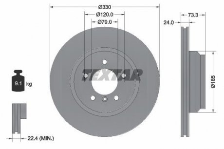 Гальмівний диск TEXTAR 92137805