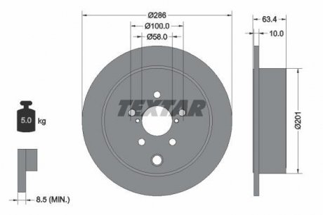 Гальмівний диск TEXTAR 92200000 (фото 1)