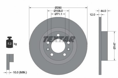 Тормозной диск TEXTAR 92238003