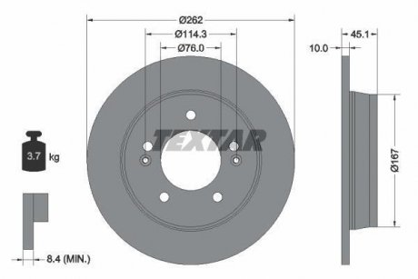 Тормозной диск TEXTAR 92240003 (фото 1)