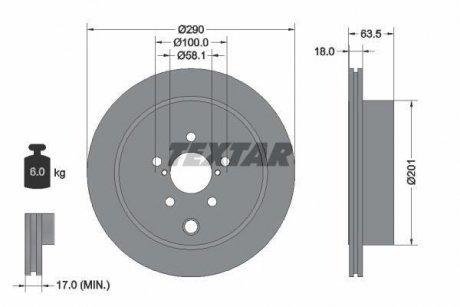 Гальмівний диск TEXTAR 92270903 (фото 1)
