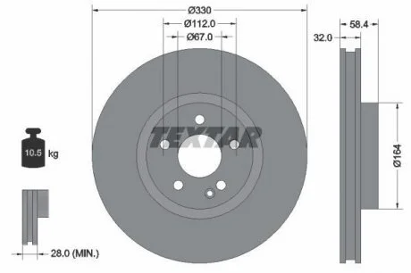 Диск тормозной TEXTAR 92279403 (фото 1)