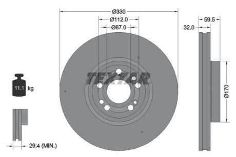 Диск гальмівний TEXTAR 92307105 (фото 1)