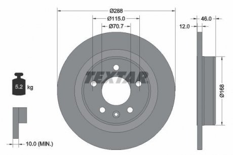 Диск тормозной TEXTAR 92314603 (фото 1)