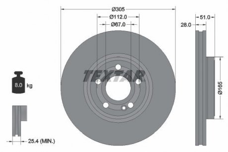 Диск тормозной TEXTAR 92323405 (фото 1)