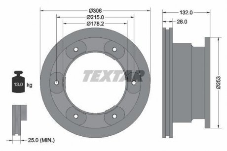 Тормозной диск TEXTAR 93177703 (фото 1)