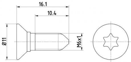 Болт, диск гальмівного механізму TEXTAR TPM0008