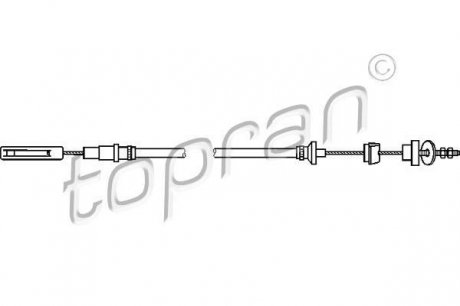 Трос, управління зчепленням TOPRAN / HANS PRIES 102853